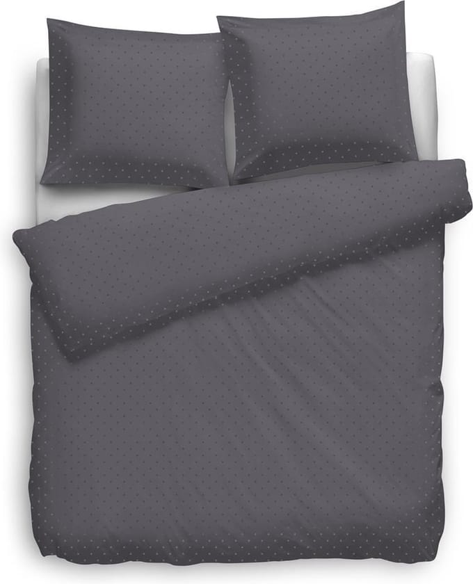 Heckett & Lane Puntini Dekbedovertrek - Eenpersoons - 140x200/220 cm - Dark Gull Grey