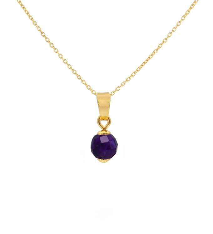 ARLIZI 2060 Ketting amethist hanger - verguld - 44 cm