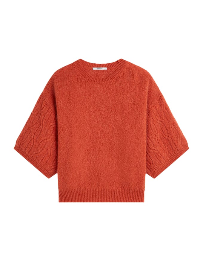 Summum Boxy Sweater Mohair Wool Blend Knit Sweaters Oranje 7s8040-70100
