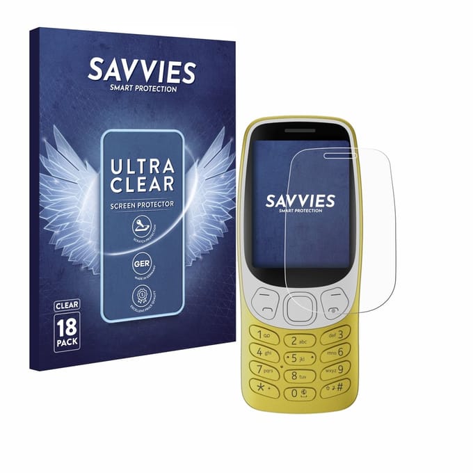 Savvies - Screenprotector voor Nokia 3210 - Folie Beschermfolie transparant 18 Stuks
