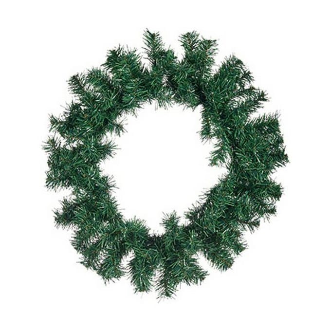 Kerstkrans - 40 x 6 x 40 cm - Plastic - Groen - Binnenhuisdecoratie