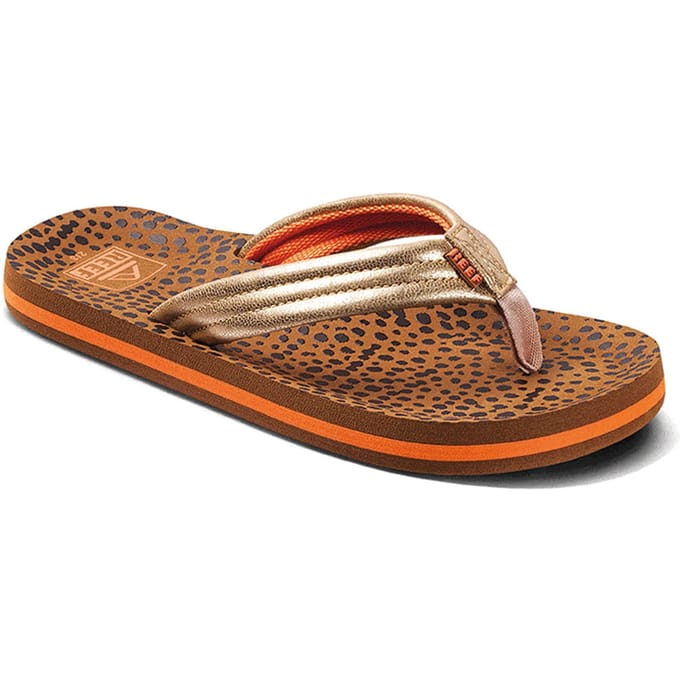 Reef Kids Ahiwild Meisjes Slippers - Bruin/Goud - Maat 33