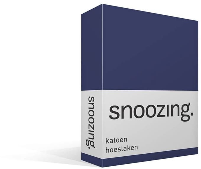Snoozing - Katoen - Hoeslaken - Eenpersoons - 80x200 cm - Navy