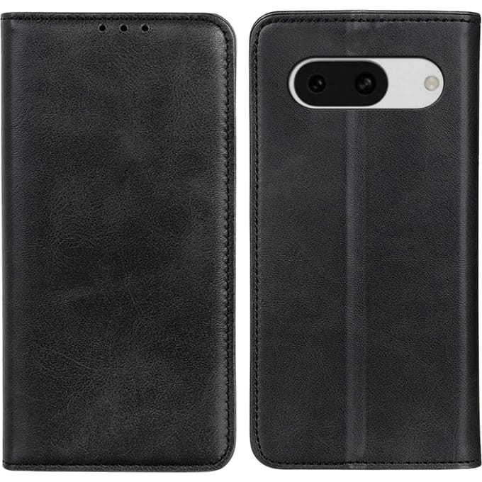 CaseBody Google Pixel 8a Real Leather Wallet Hoesje Zwart