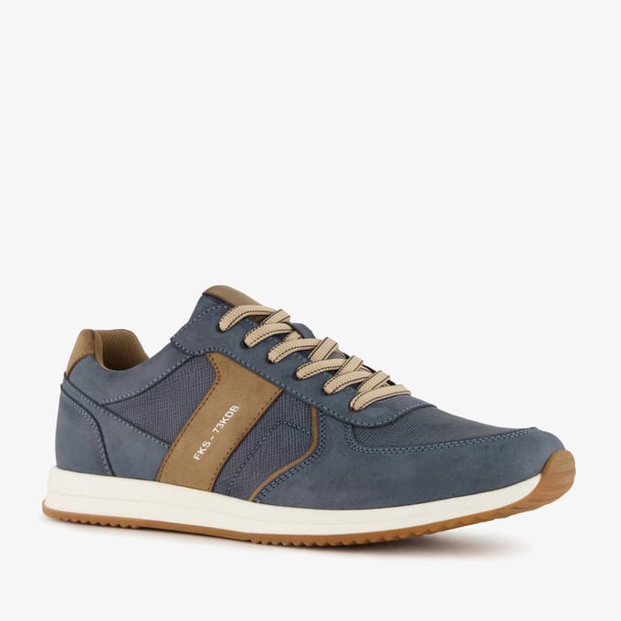 Blue Box heren sneakers blauw bruin - Maat 46 - Uitneembare zool