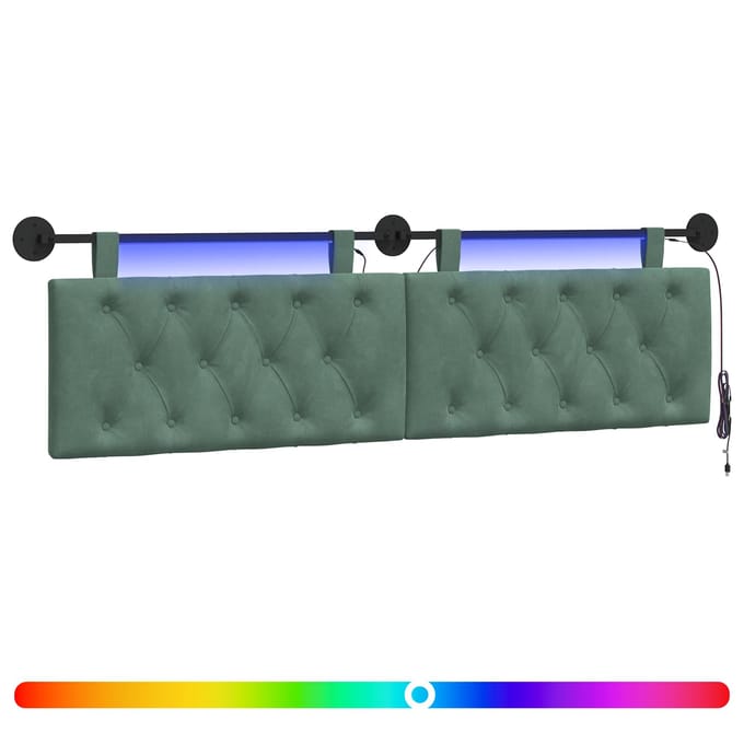 vidaXL - Hangend - hoofdbord - Zeegroen - Fluweel