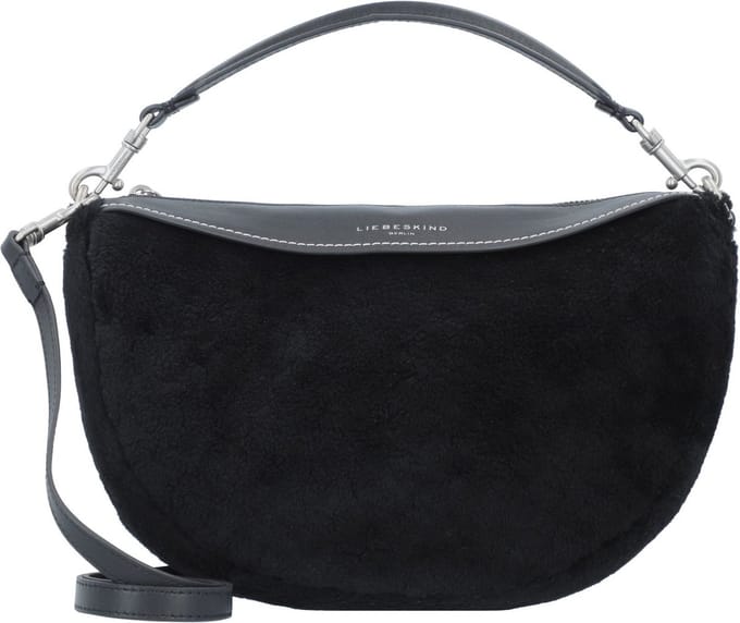 LIEBESKIND BERLIN Schoudertas Handtas Shearling Hobo Bag Black Zwart