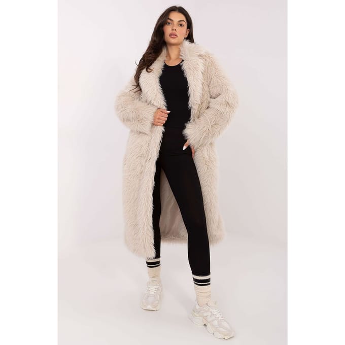 Elise Teddy Coat - Beige / One Size