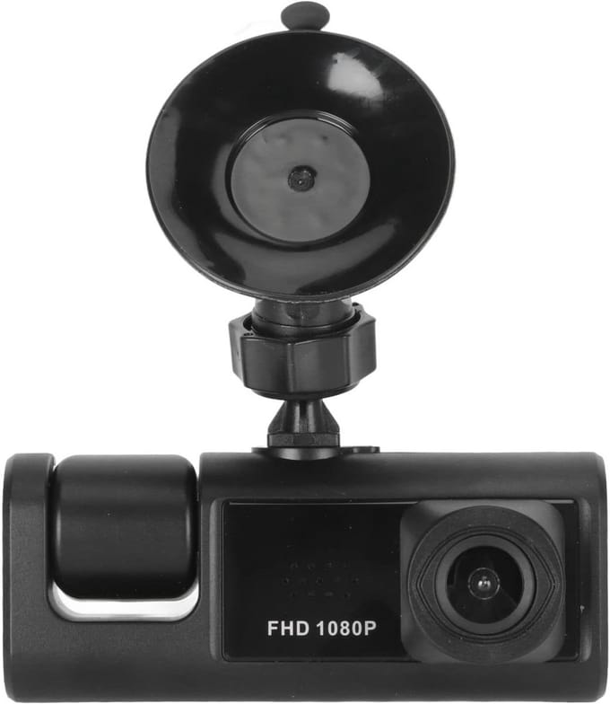 3 Kanaals Dashcam Auto Recorder met Voor-, Achter- en Interieurcamera en Nachtzicht