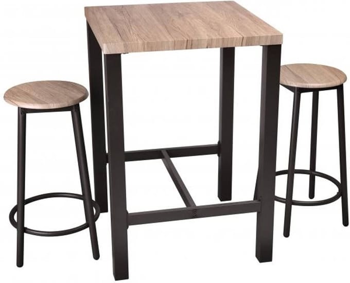 "DOCK" Barkruk met 2 krukken 60x60xH86 cm en 30x30xH62 cm