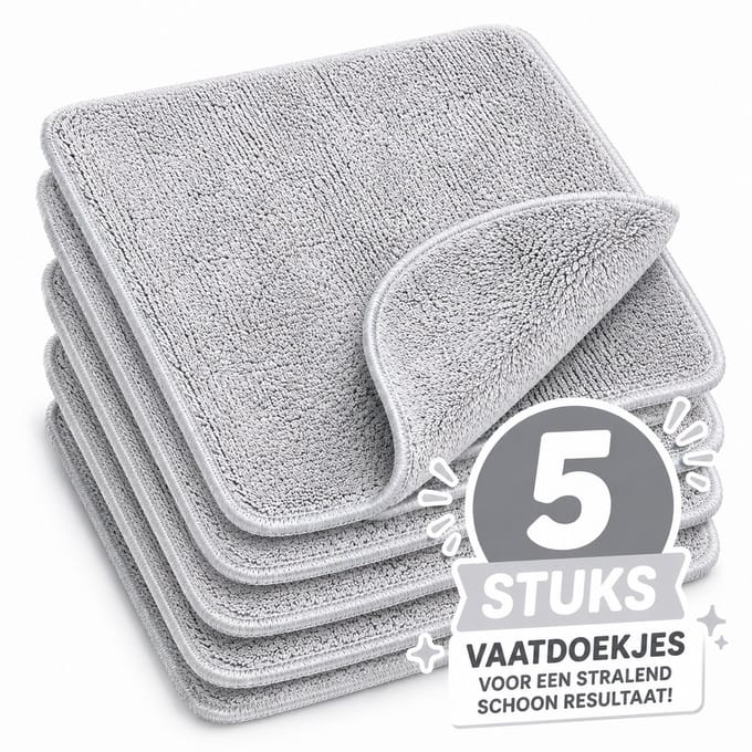 NanoPlus Vaatdoekje 5 stuks - Grijs