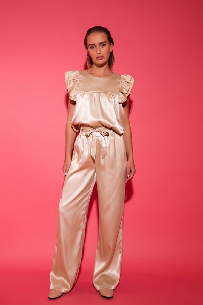Studio Amaya Carmen Broeken Dames - Beige - Maat XS