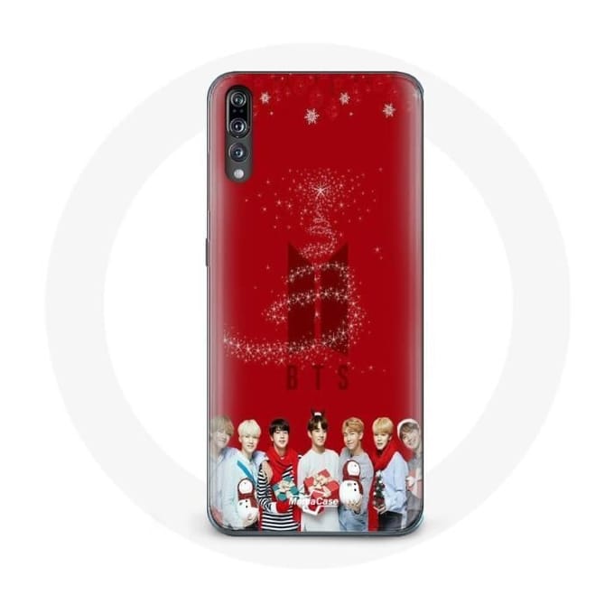 Coque pour Huawei P20 BTS Bangtan Garçons Fond Rouge Cadeau de Noël 2023