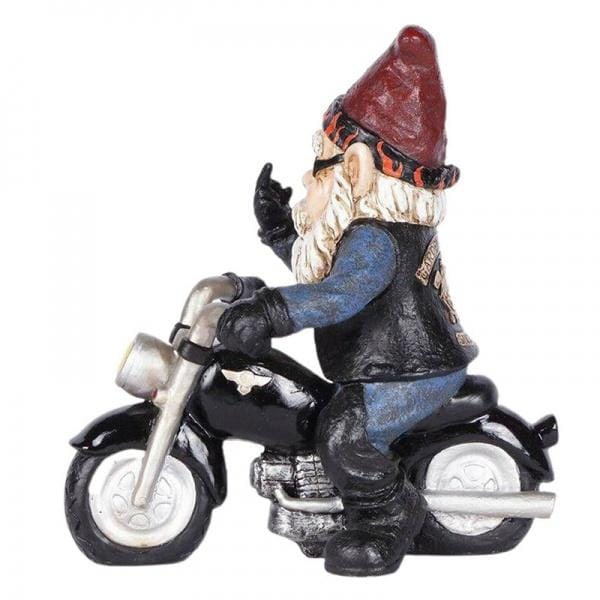 Outdoor tuinkabouter ornament dwerg hars steen grappige elf motorfiets standbeeld nieuw gray