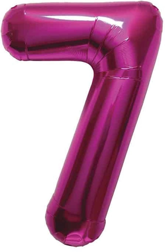 Folat - Folieballon Cijfer 7 Magenta - 86 cm