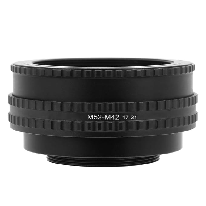 NEWYI M52‑M42 17‑31mm Camera Verstelbare Scherpstelling Helicoid Adapter Macro Verlengbuis black