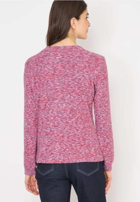 Shirt met zacht gemêleerd ribboord