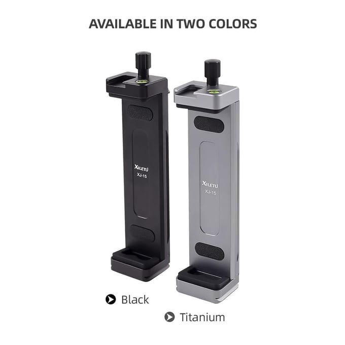 XILETU XJ15 Smartphone Tablet Statief Mount Telefoonhouder Klem Aluminiumlegering zilver