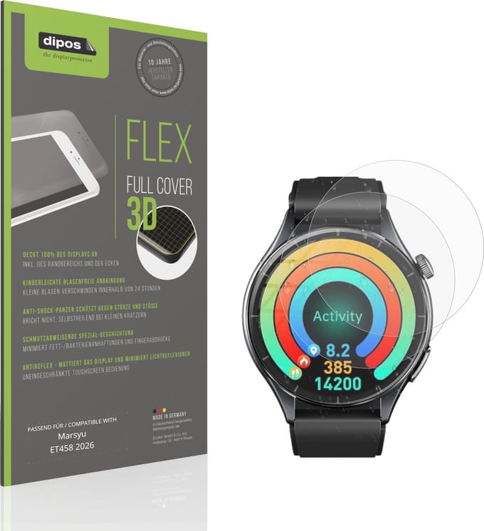 dipos FLEX – 2x Matte Screenprotector geschikt voor Marsyu ET458 2026 | Volledige Schermbescherming | Case-Friendly