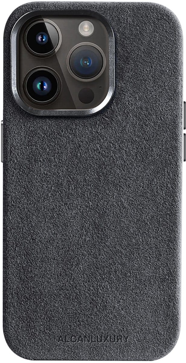 Alcanluxury Alcantara telefoonhoesje geschikt voor Apple iPhone 14 Pro - Space Grey