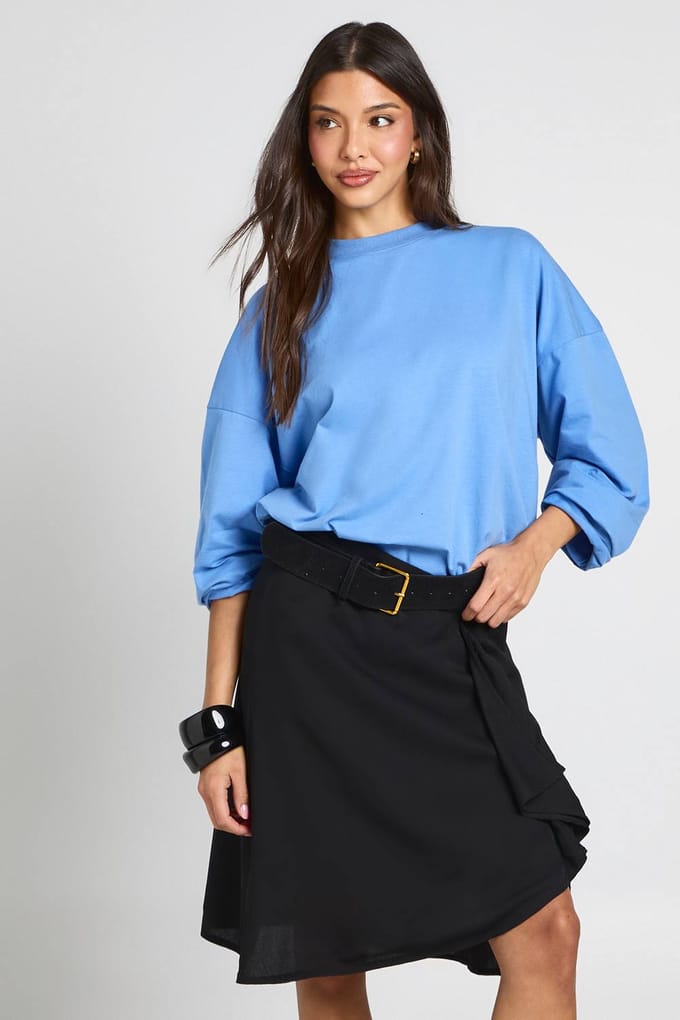 boohoo Dames Gekreukte Chiffon Midi-rok Met Tussenlengte | Black | Maat: 8