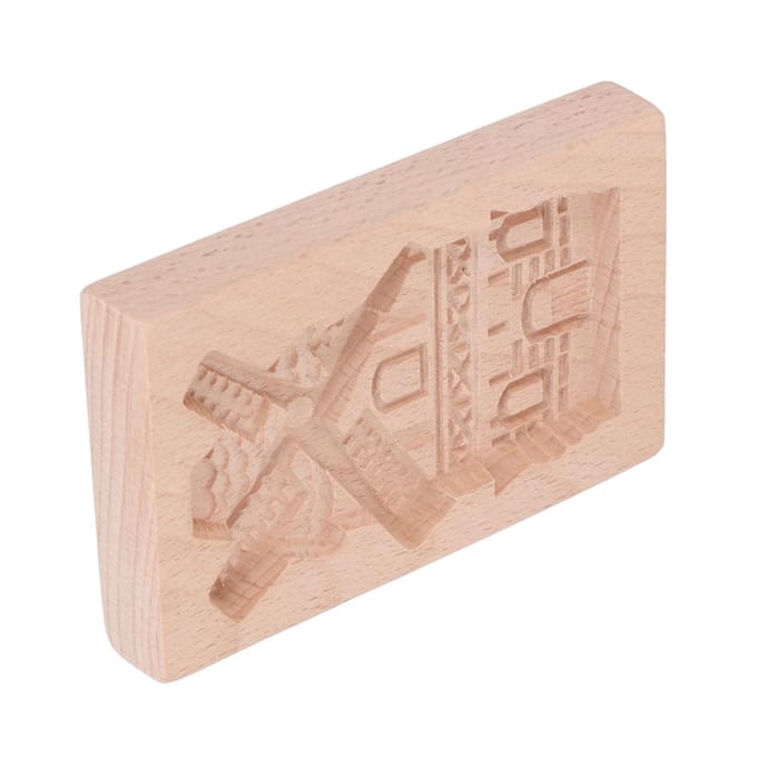 Moule à biscuits en bois de hêtre réutilisable et lavable pour la cuisine beige