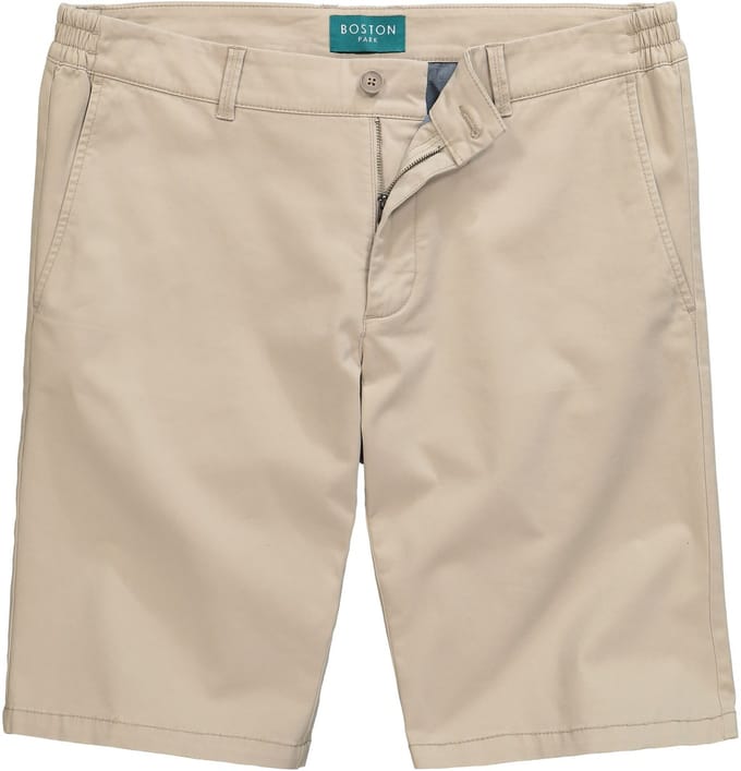 Boston Park - Heren - Chino-bermuda Buik-Fit band elastisch aan de zijkant - Beige - Maat 70