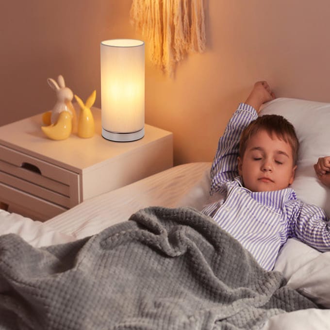 Aanraakbediening Tafellamp Nachtkastje 3-weg dimbare bureaulamp Modern nachtkastje Nachtlamp met US Plug