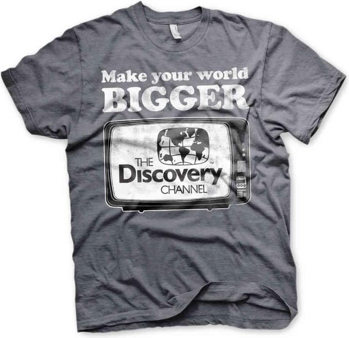 Discovery Channel Heren Tshirt -M- Make Your World Bigger Grijs