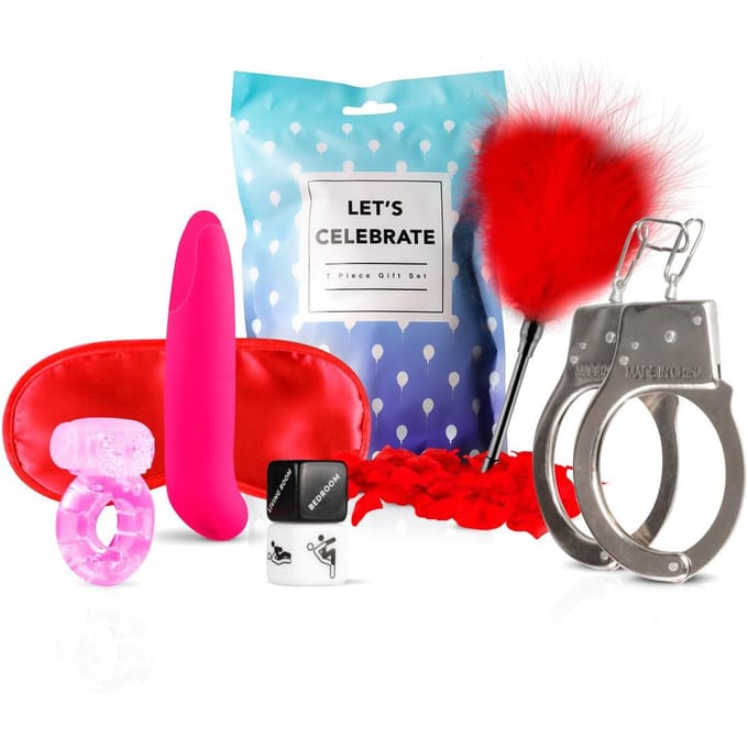 Loveboxxx - Let's Celebrate - 7 Delige Cadeauset - Geschenkset Mannen, Vrouwen en Koppels - Cadeau Man, Vrouw en Koppels - Giftset Man, Vrouw en Koppels - Erotisch - Rood