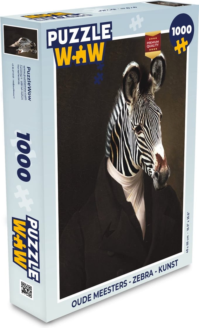 Puzzel Oude meesters - Zebra - Kunst - Legpuzzel - Puzzel 1000 stukjes volwassenen