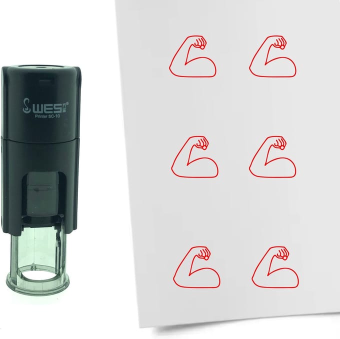 CombiCraft Stempel spierbal rollen 10mm rond - Rode inkt
