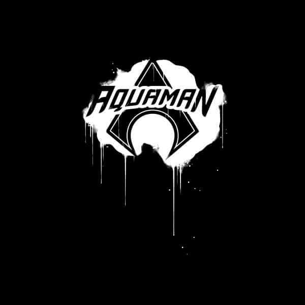 Justice League Graffiti Aquaman Hoodie - Black - L