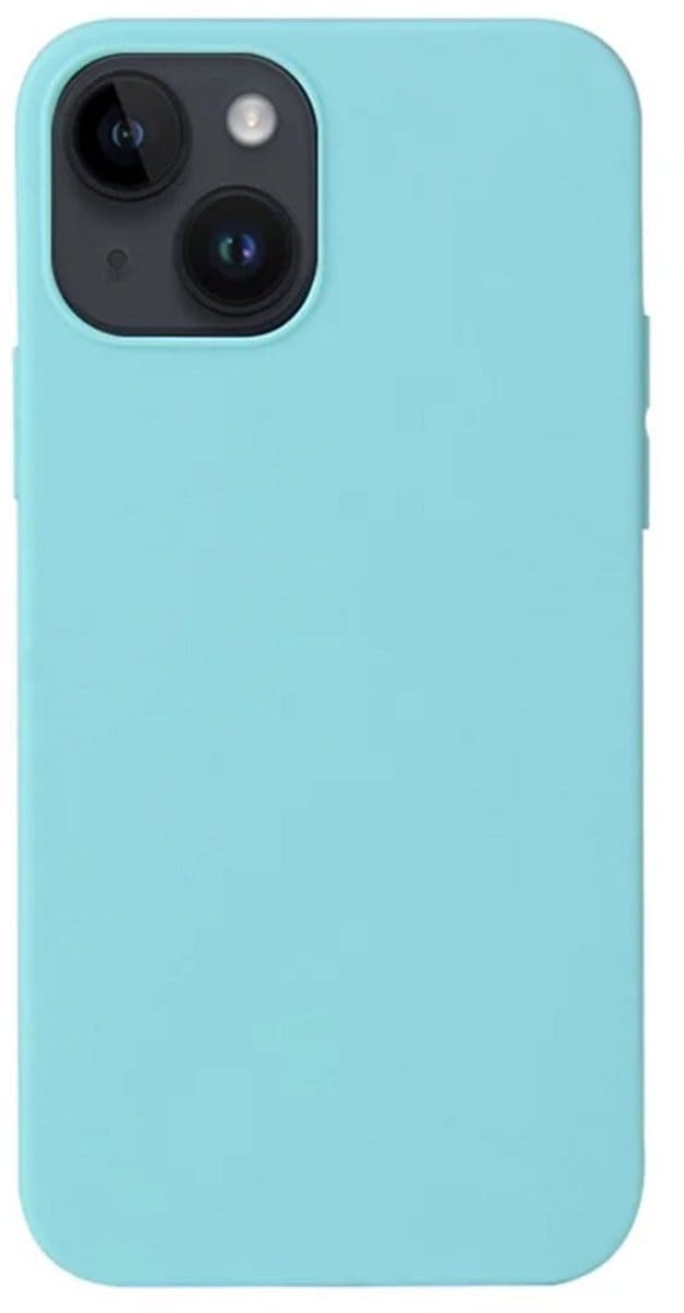 Cityhoesje - iPhone 15 Plus-14 Plus - Soft TPU Backcase - Matte Finish Coating Anti-Scratch – Licht Blauw
