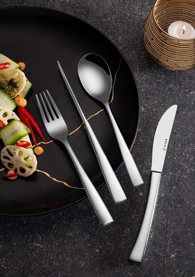 Sola Steakmes plat heft Lotus - Zilver - Los bestek - 1 stuk