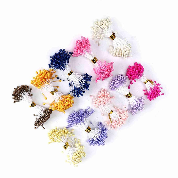 900 Stuks Kunstbloem Meeldraden Gedroogde Bloem Handgemaakte Meeldraden Decoratief Accessoire 3mm white
