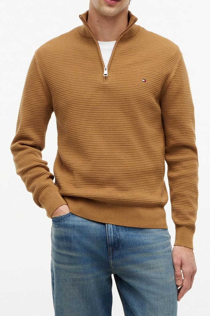 Tommy Hilfiger Seasonal Structure Sahara Größe: XL | Pullover Outlet | Herren