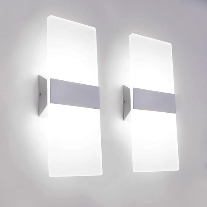 Moderne LED Wandlampen Set van 2 voor Binnen - Acryl, Warm Wit Licht