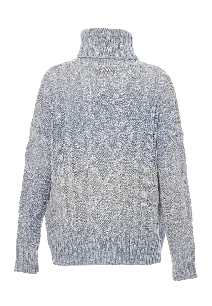Mymo Trui met coltrui Dames Blauw wol wit
