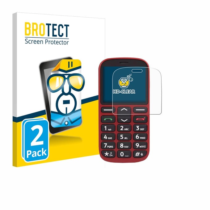 BROTECT - Screenprotector voor Doro 1360 - Folie Beschermfolie transparant 2 Stuks