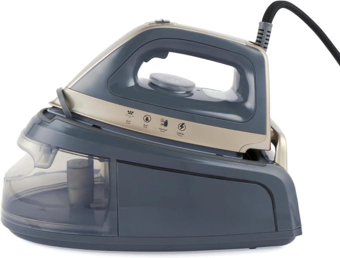 SAVI® Strijkijzer Met Stoomgenerator - Strijkijzer Met Stoom - Strijkijzer - Wit/Grijs - 38cm x 19cm x 28cm
