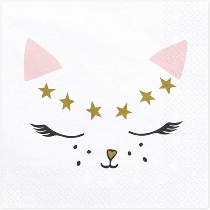 PartyDeco - Servetten - Meow (20 stuks)
