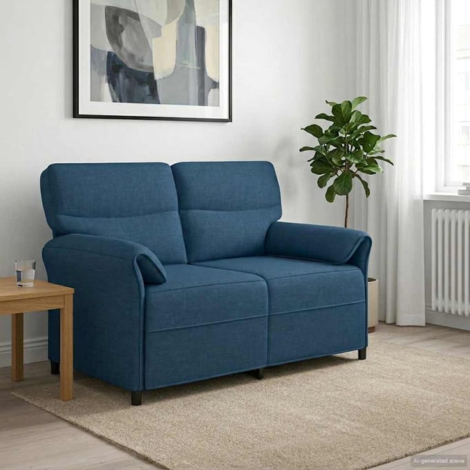 vidaXL - Bank - 100% - polyester - metalen - frame - MDF, - Multiplex