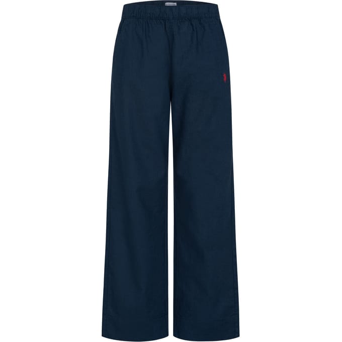 U.S. Polo Assn. dames linnenmix broek met elastische tailleband