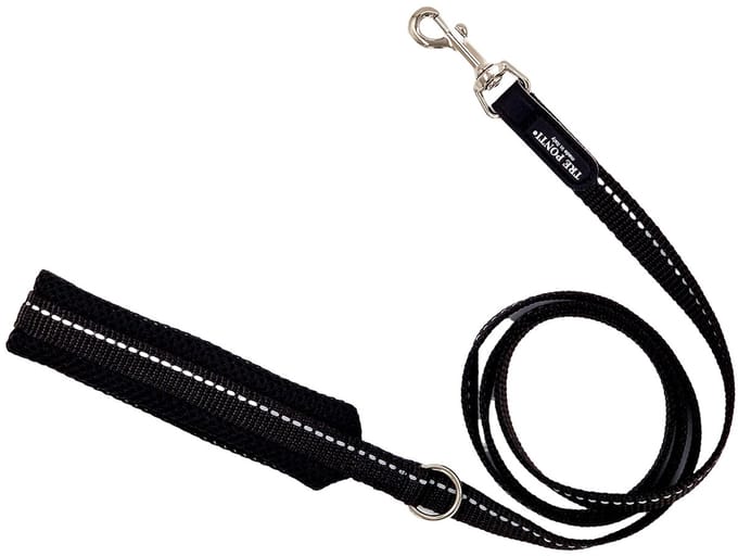Tre Ponti Hondenriem Nylon met Mesh handvat 180 cm Zwart