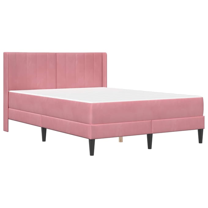 vidaXL - Bedframe - met - matras - Roze - 120 - x - 200 - cm - fluweel