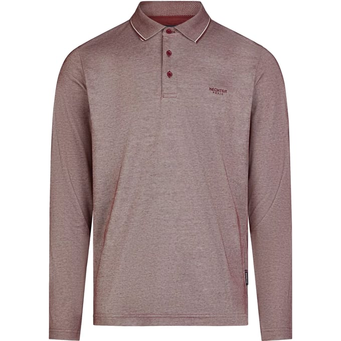 Polo met lange mouwen in twee kleuren Hechter