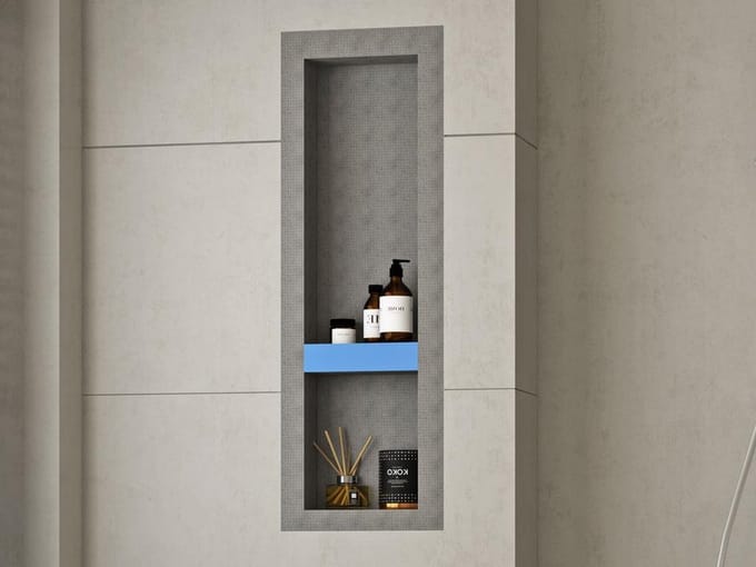 Vente-unique Inbouwnis voor de douche, klaar om te betegelen, met 1 legger - 31 x 91 cm - KLARA