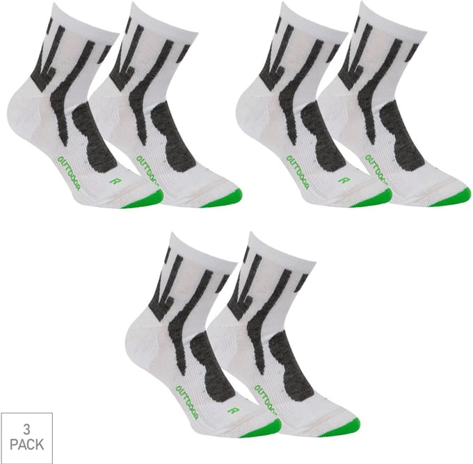Boru Bamboo - 3-Pack - Wandelsokken Outdoor - Bamboe - Ademend - Heren / Dames - wit - 43-45 - 2331
