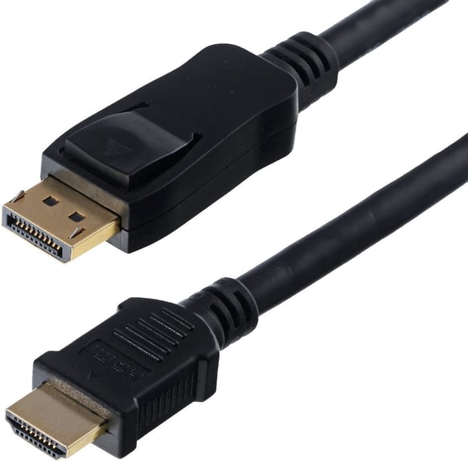 Helos Anschlusskabel, DisplayPort Stecker/HDMI Stecker, 4K, BASIC, 5,0m, schwarz